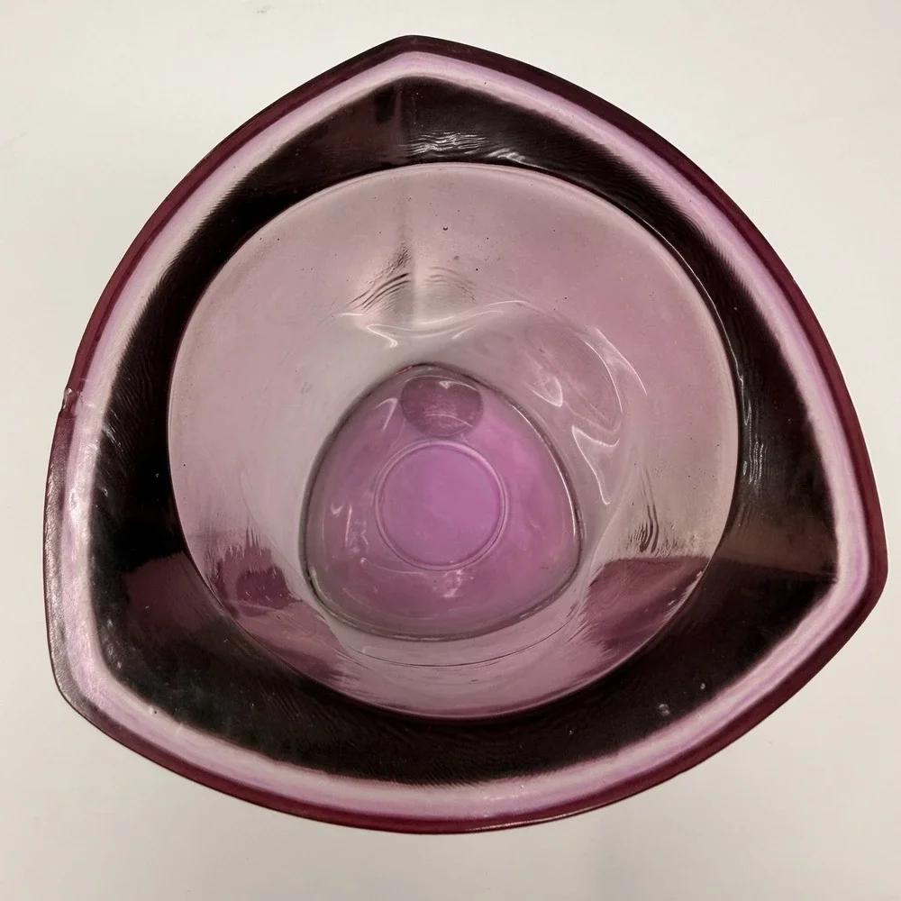 Vtg Vidrios San Miguel Spain Amethyst‎ Recycled Decorative Glass 3.75